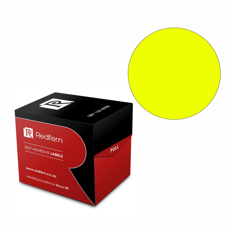 LABELS C32 FLOURESCENT YELLOW