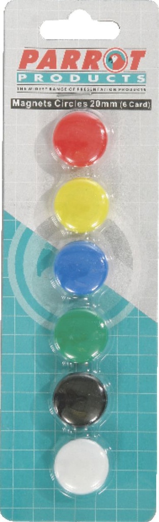 [MAGNETPAR20MM] PARROT 20MM MAGNETS CIRCLE ASSORTED