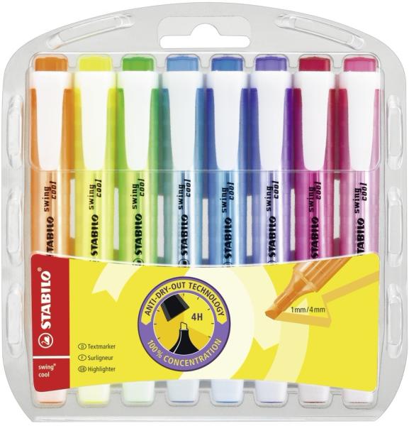 STABILO COOL HIGHLITER WALLET OF 8