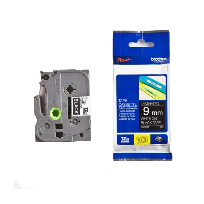 BROTHER TZ235 9MM WHITE ON BLACK TAPE