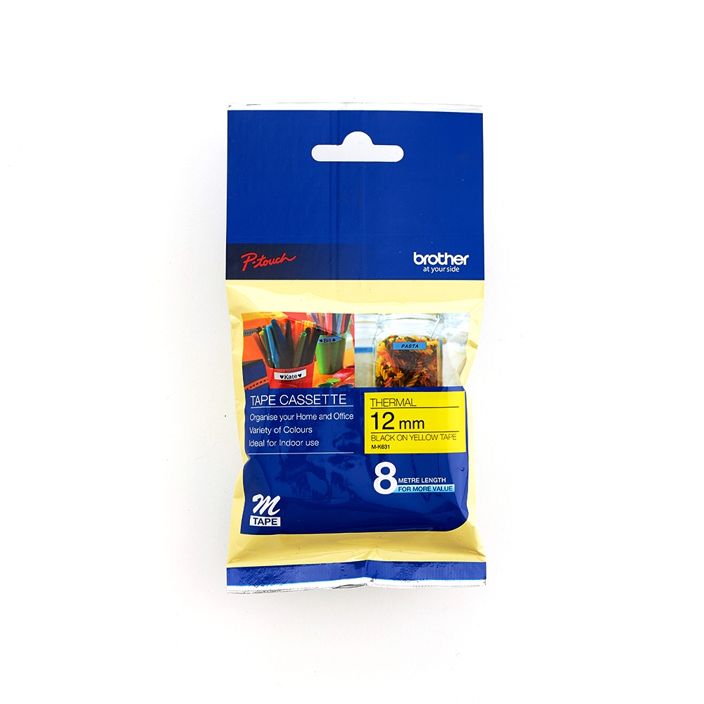 BROTHER TZ631 12MM BLACK ON YELLOW TAPE