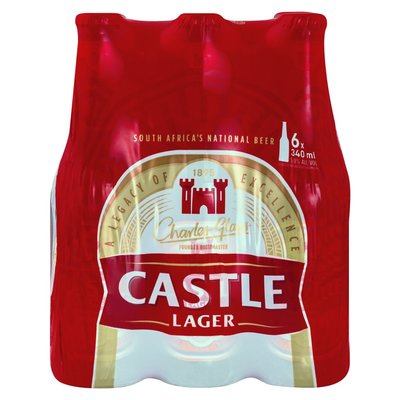 CASTLE LARGER 340ML NRB BEER 6PACK