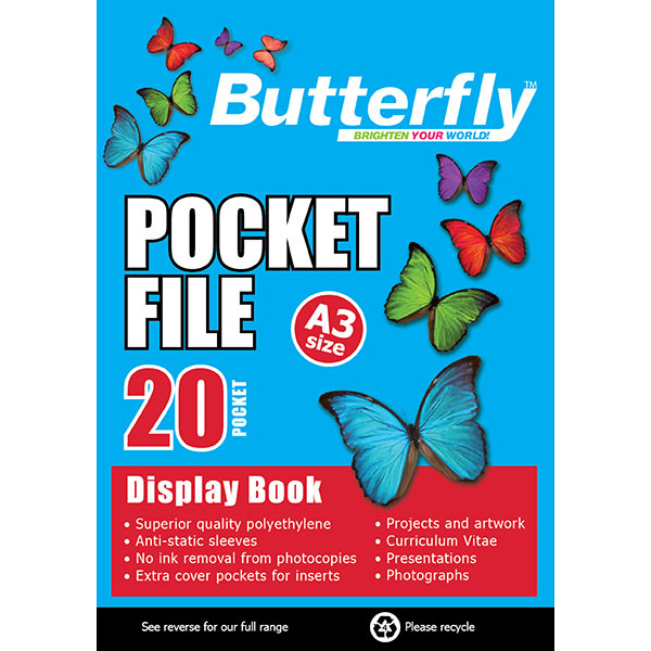 BUTTERFLY DISPLAY BOOK A3 20 POCKET
