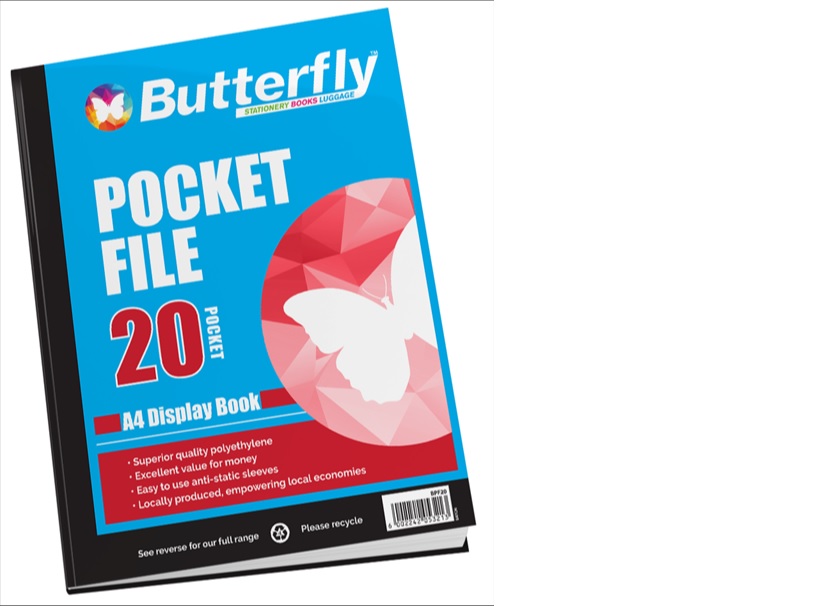 [FILFLIPBF20P] BUTTERFLY POCKET FILE 20 POCKET
