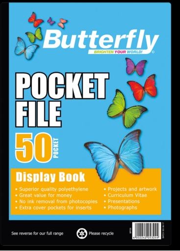 [FILFLIPBF50P] BUTTERFLY POCKET FILE 50 POCKET