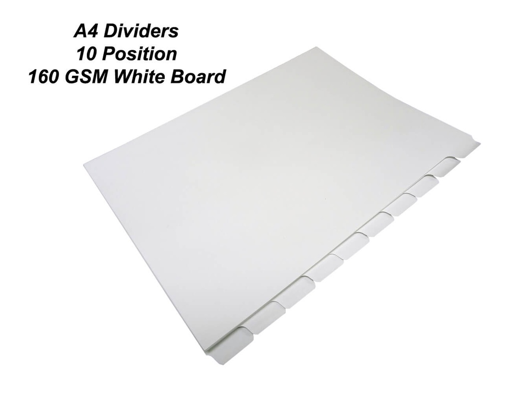 BOARD DIVIDER 10POS WHITE