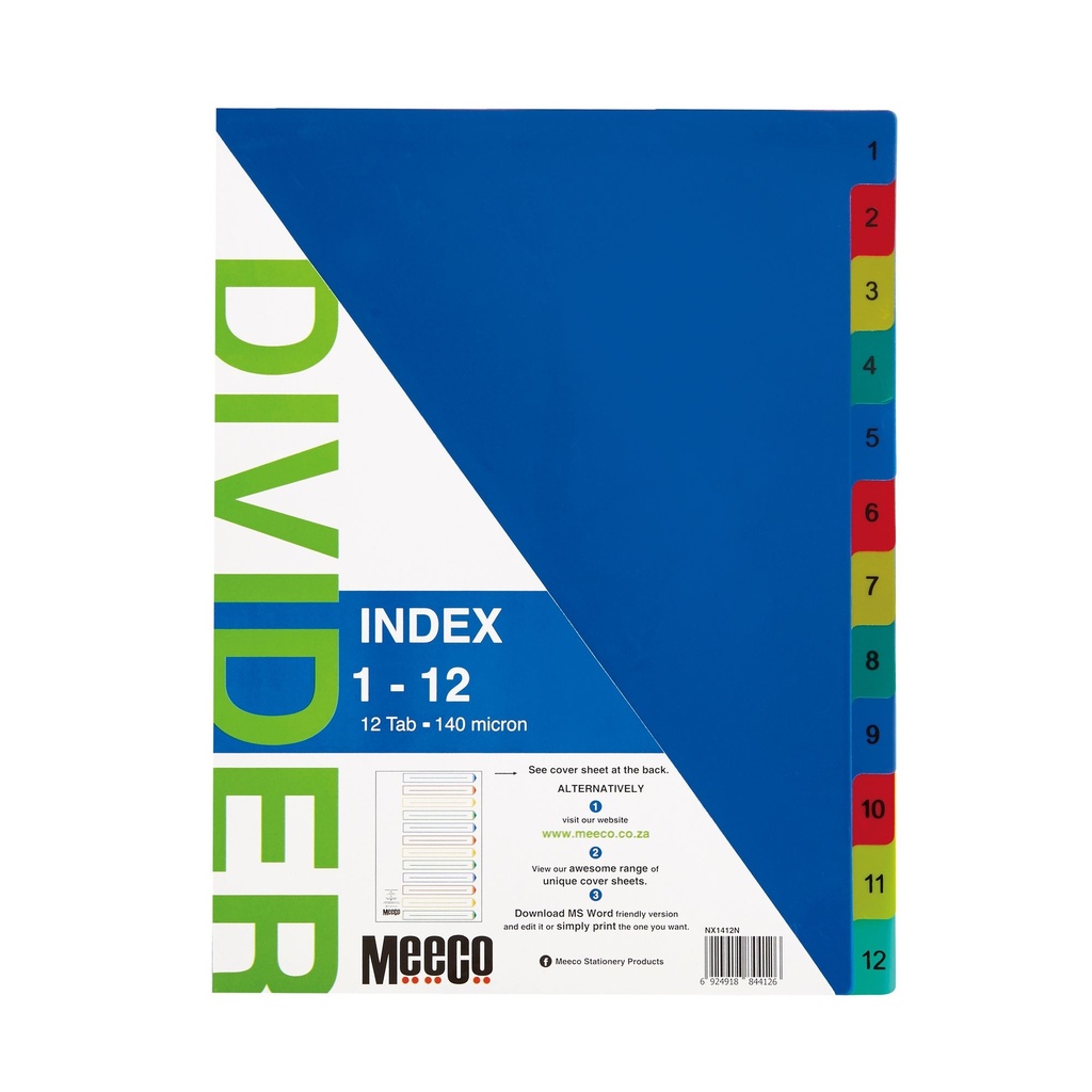 BOARD DIVIDER 12 POS PASTEL RAINBOW
