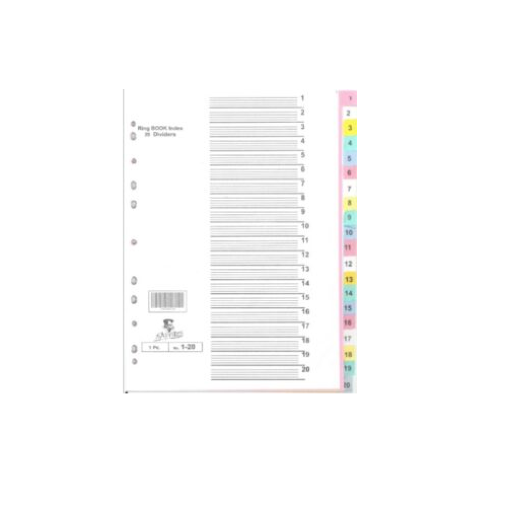 BOARD DIVIDER 20 POS PASTEL