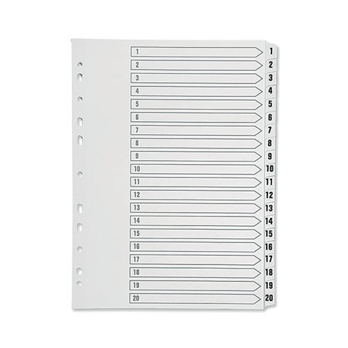 BOARD 1-20 DIVIDER WHITE