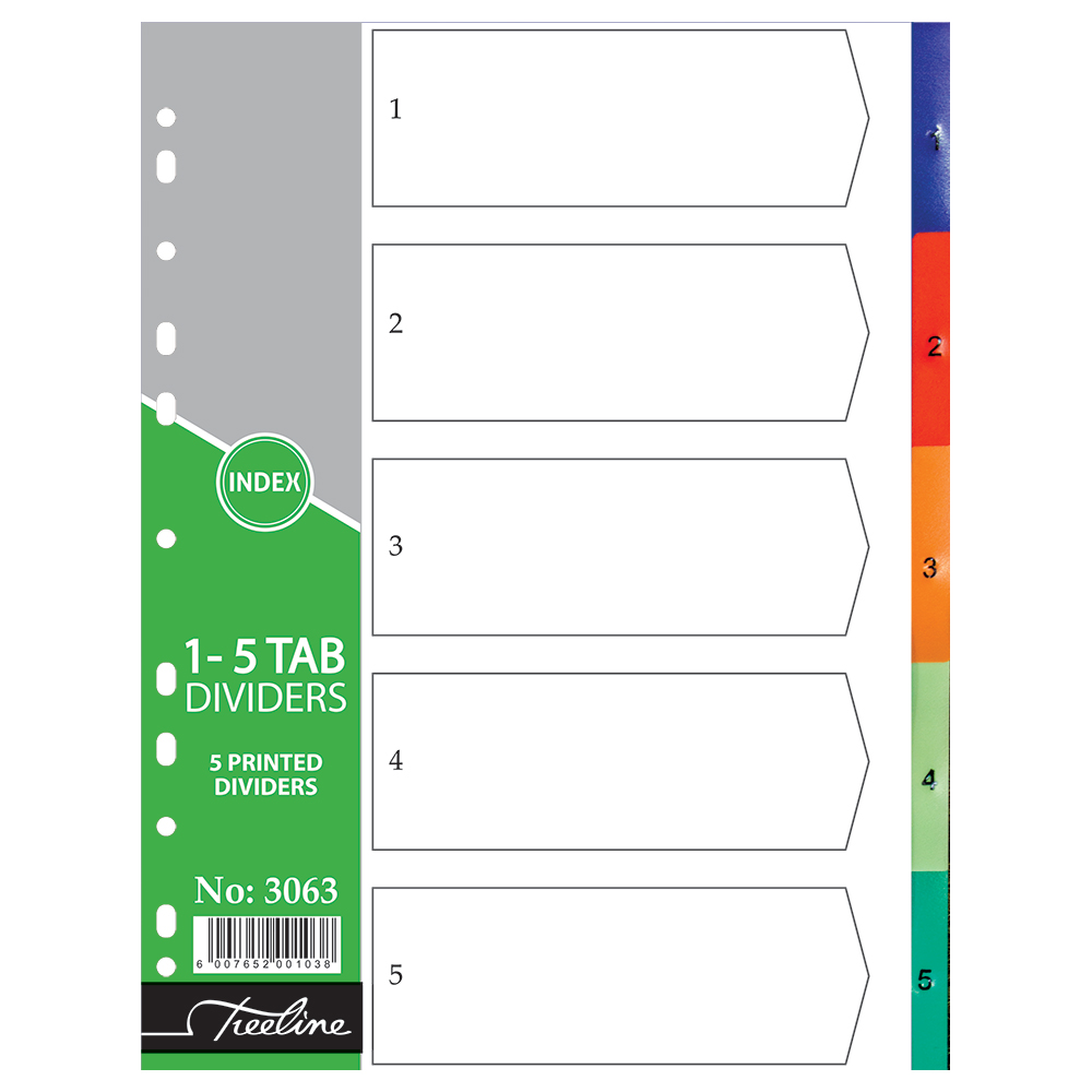 PVC DIVIDER 5 POS RAINBOW
