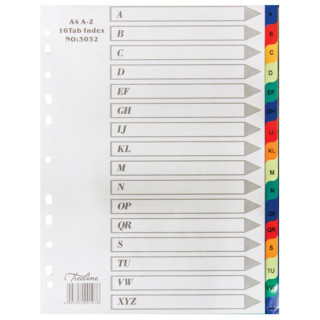PVC A-Z A4 16 POS DIVIDER