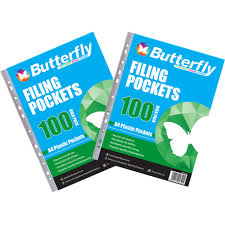BUTTERFLY PLASTIC POCKETS 100s