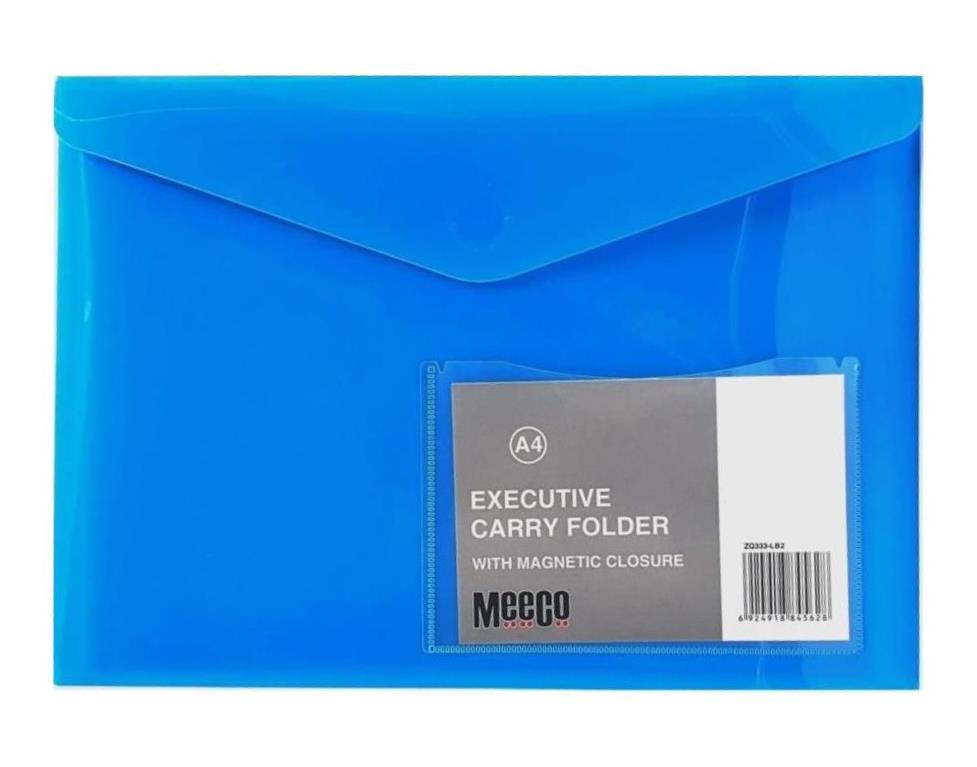 MEECO CARRY FOLDER BLUE TOP LOAD W/STRIP