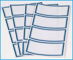 LABELS BLUE BORDER