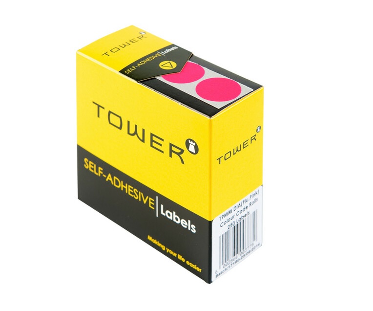 LABELS C19 FLOURESCENT PINK