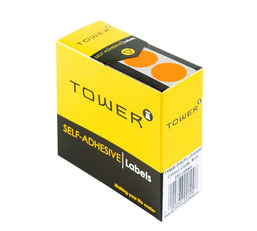 LABELS C19 FLOURESCENT ORANGE