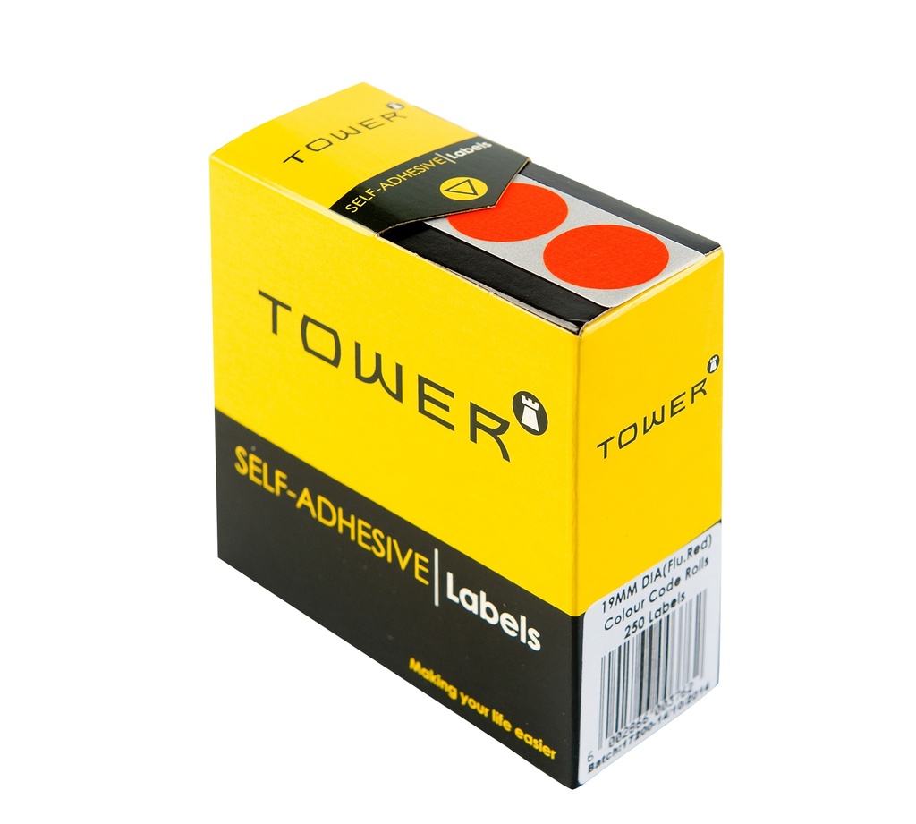 LABELS C19 FLOURESCENT RED