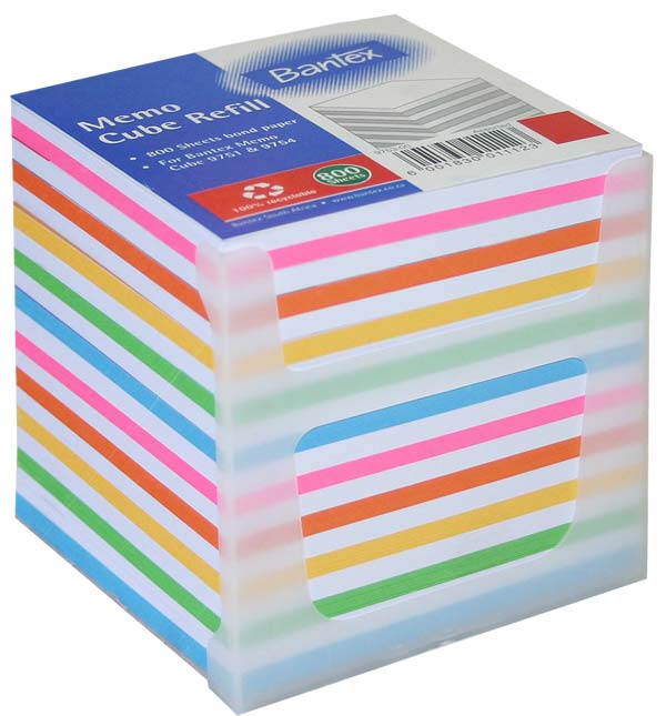 BANTEX 9752 MEMO RAINBOW CUBE REFILL 400 SHEETS