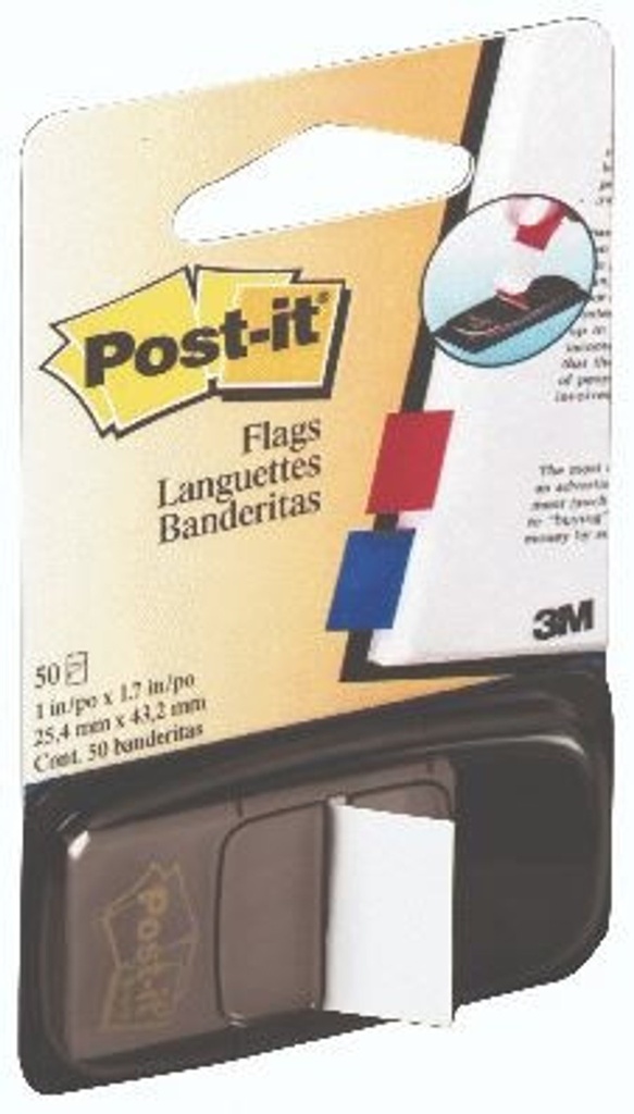 TAPE FLAGS 3M 680 25.4X43.6MM WHITE