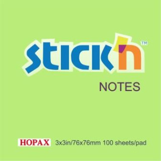 STICK N NOTE 76X127 S/NOTES PAST GREEN (100)