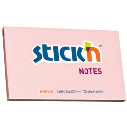 STICK N NOTE 76X127 S/NOTES PAST PINK (100)