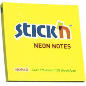 STICK N NOTE 76X76 S/NOTES NEON BLUE (100)