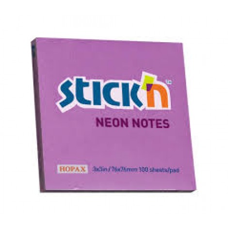 [POSTRE76X76NVI] STICK N NOTE 76X76 S/NOTES NEON PURPLE (100)