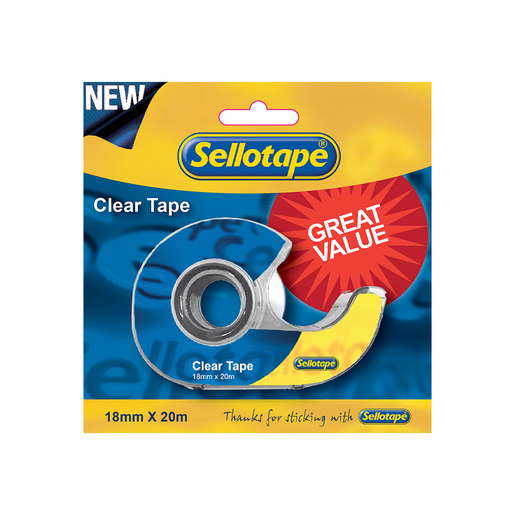 SELLOTAPE 18X15 CLEAR WITH DISPENSER