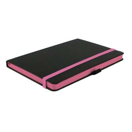 A4 JOURNAL GUILDED BLACK/PINK