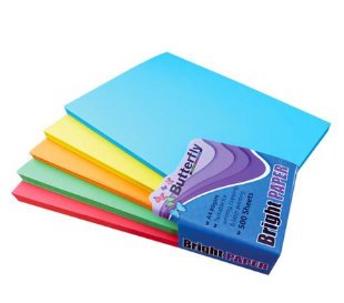 PAPER A4 80G BRIGHTS ASSORTED REAM (500)