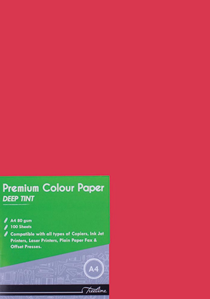 [PAP80GA4BRED100] PAPER A4 80G BRIGHT RED(100)