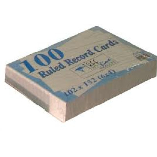RULED RECORD CARDS 102X152 (6X4)