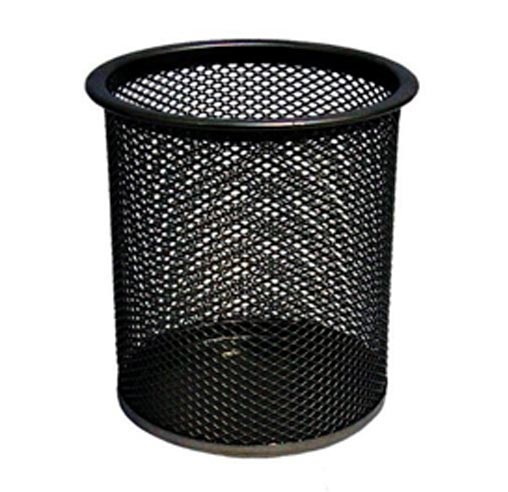 LANDA LARGE BLACK ROUND MESH PENCIL CUP