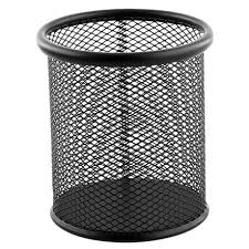 LANDA SMALL BLACK ROUND MESH PENCIL CUP