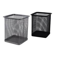 LANDA SMALL BLACK SQUARE MESH PENCIL CUP