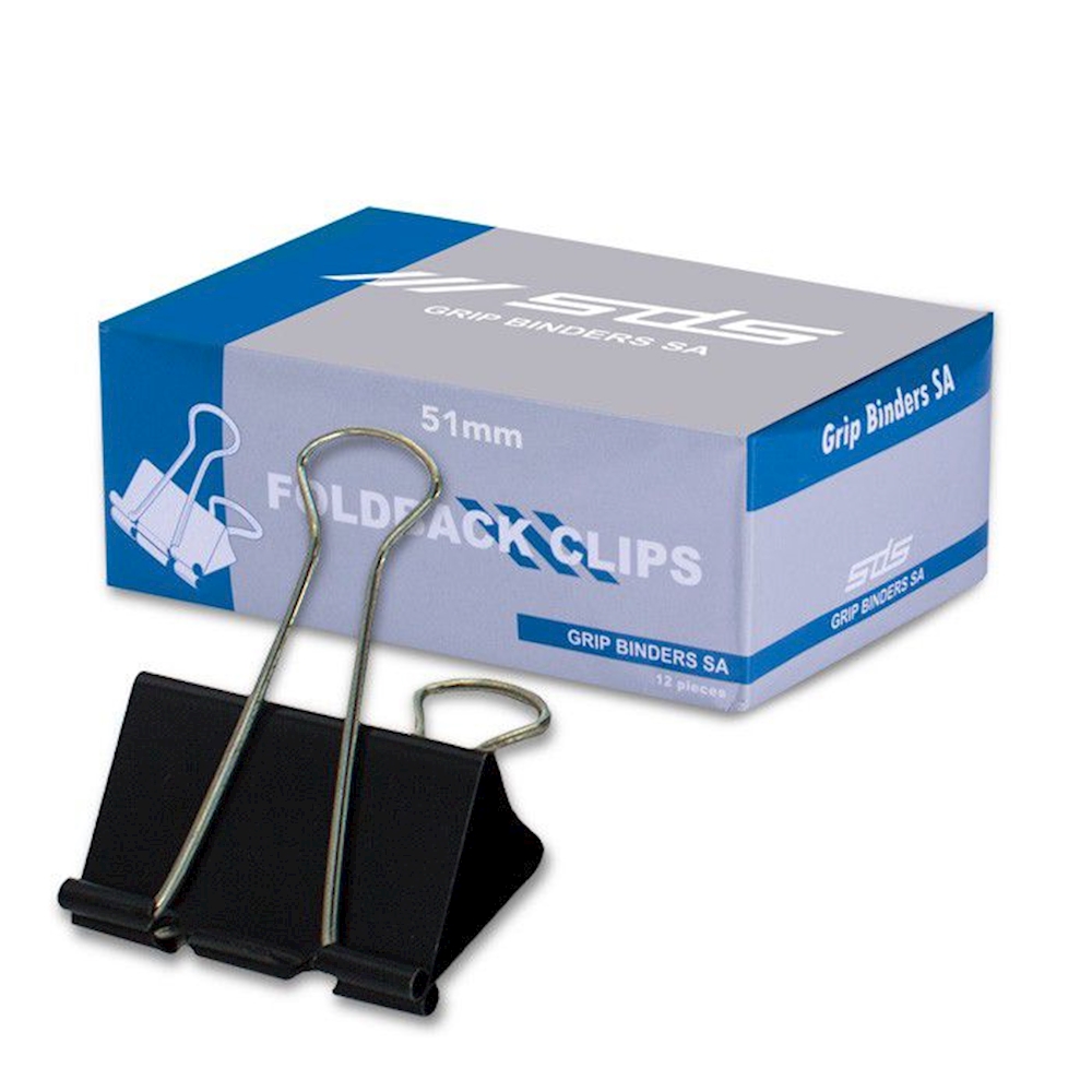 FOLDBACK CLIPS 51MM BOX OF 12