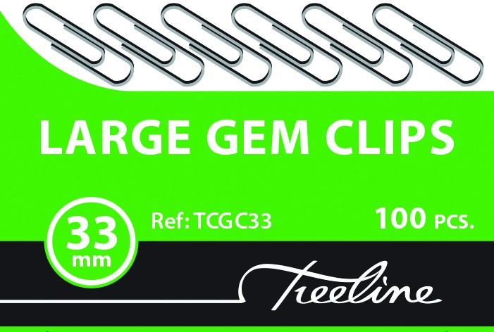 GEM CLIPS 33MM SILVER P100