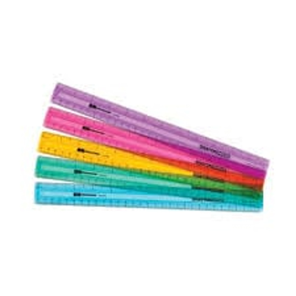 TREELINE 30CM PLASTIC RULER ASS