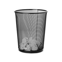 LANDA ROUND BLACK MESH WASTE BIN