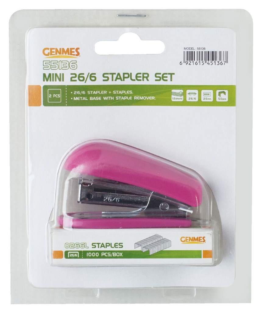 GENMES MINI STAPLER+STAPLES