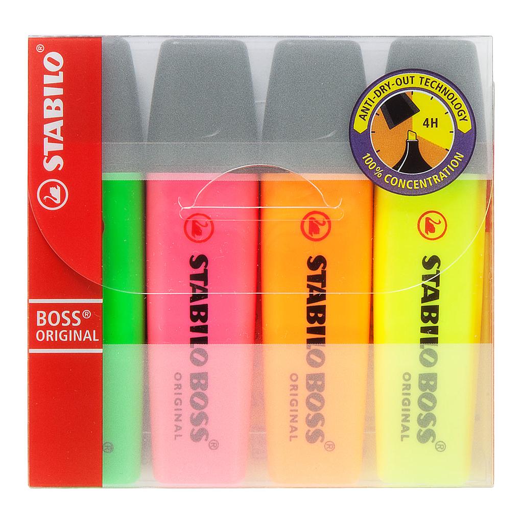 [HLSTABWALL4] STABILO BOSS HIGHLIGHTER W/4