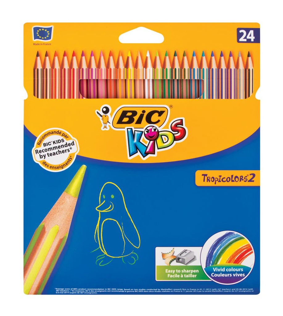 [CRABICTROPICOLORW24] BIC TROPICOLR PENCIL CRAYONS WAL24