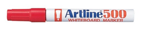ARTLINE 500 BULLET W/BRD MARKER RED