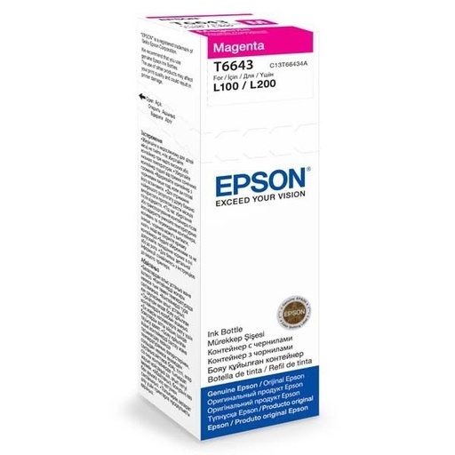 [EPT66434A] EPSON T6643 MAGENTA INK BOTTLE 70ML