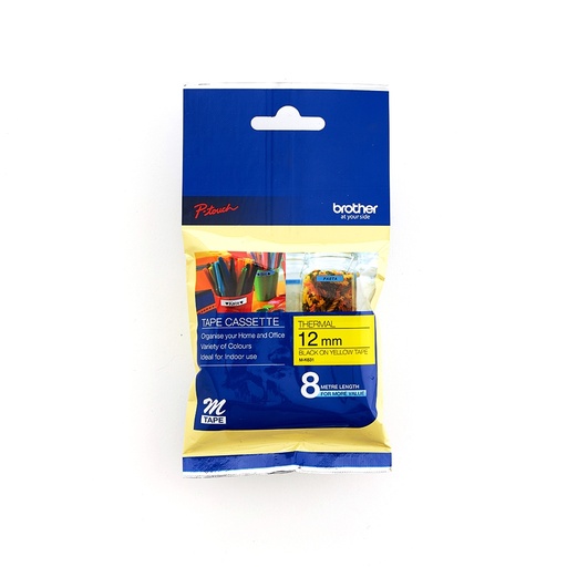 [TBROTHERTZ631] BROTHER TZ631 12MM BLACK ON YELLOW TAPE