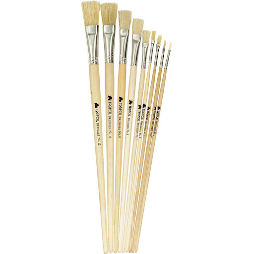 [BRUTREFFLAT8] TREFOIL FLAT L/HANDLE BRUSH NO.8