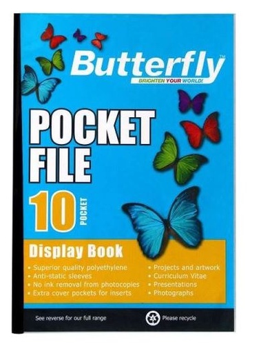 [FILFLIPBF10P] BUTTERFLY POCKET FILE 10 POCKET 