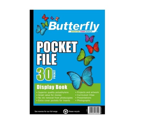 [FILFLIPBF30P] BUTERFLY POCKET FILE 30 POCKET