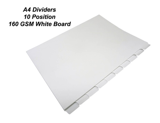 [DIV10POSBRDWHI] BOARD DIVIDER 10POS WHITE