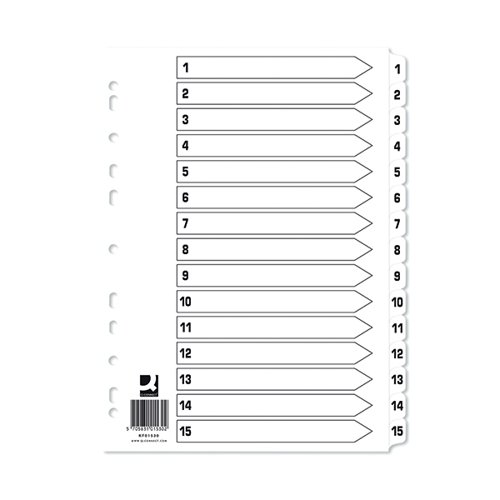 [DIV1-15BRDWHITE] BOARD 1-15 DIVIDER WHITE
